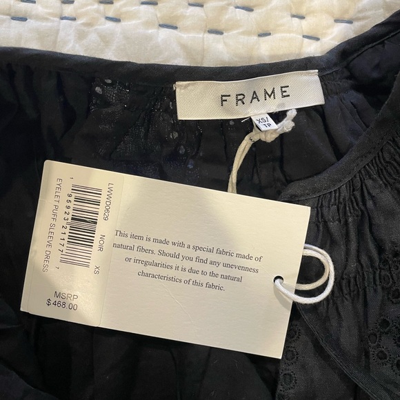 Frame Black Eyelet Puff Sleeve Dress - Picture 2 of 2